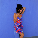 Load image into Gallery viewer, Blue Bloom Button Dress
