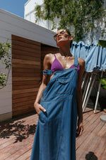 Load image into Gallery viewer, blue jean dungarees dress
